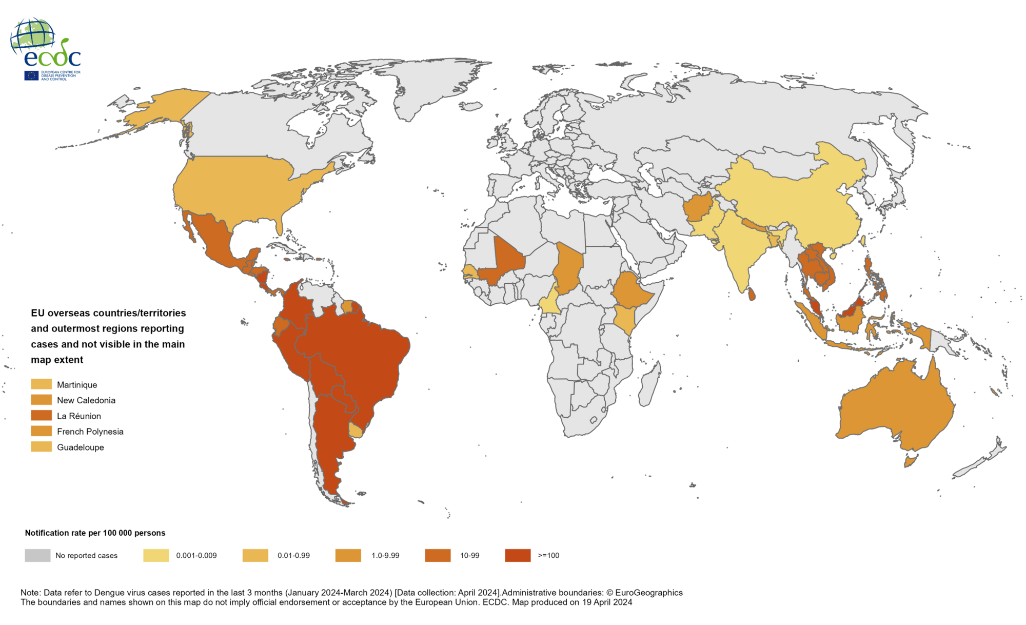 Dengue Weltkarte Verbreitung